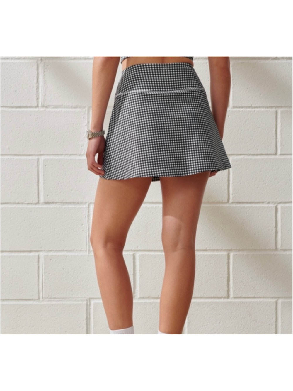 Abercrombie & Fitch YPB SculptLUX Gingham Athletic Skort sz M - Picture 2 of 8